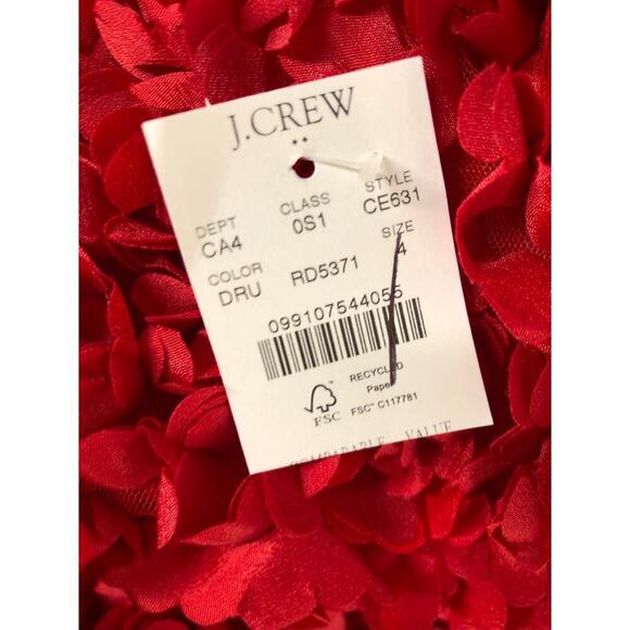 J. Crew Rosette Dress 3D Flower Petal Sleeveless Mini Sheath Deep Ruby Red NWT 4 - Picture 5 of 9